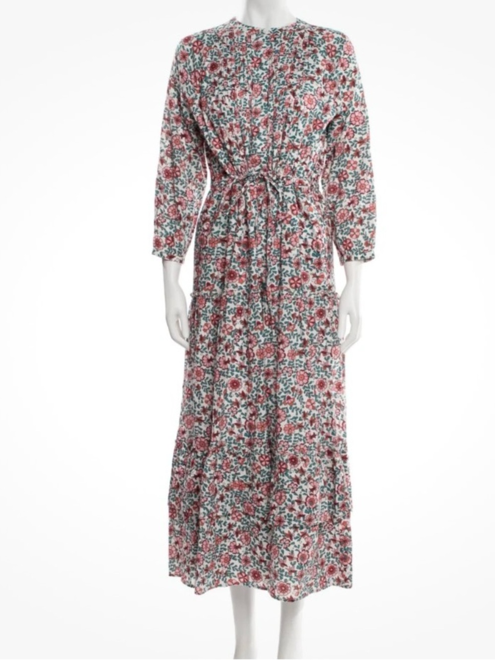 Banjanan XXL Bazaar Dress Java Vine Wine Floral Print Cotton Voile Midi
